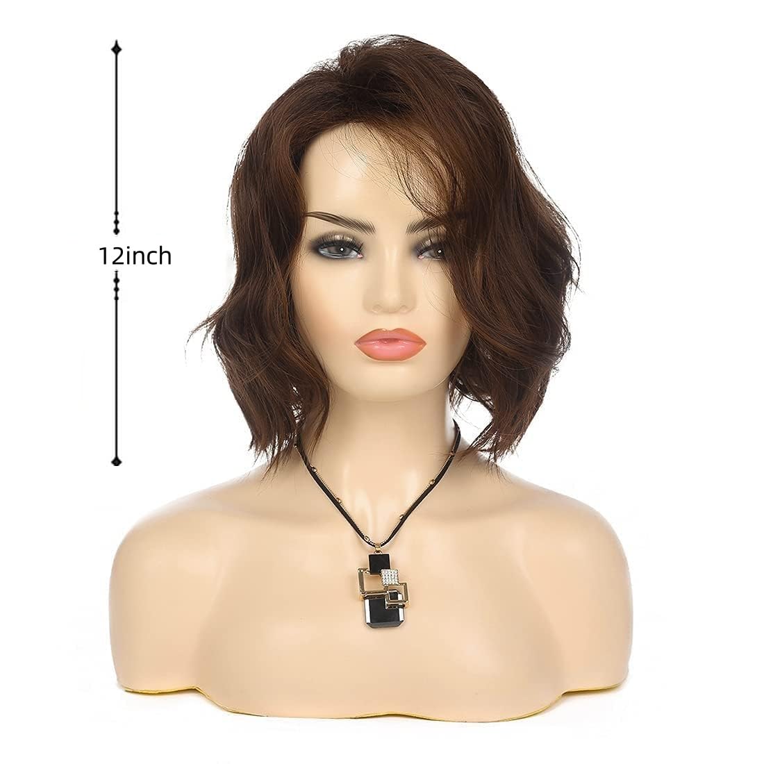 Amazon.com : Wiwige Short Wavy Brown Bob Wig for Women  display picture 3