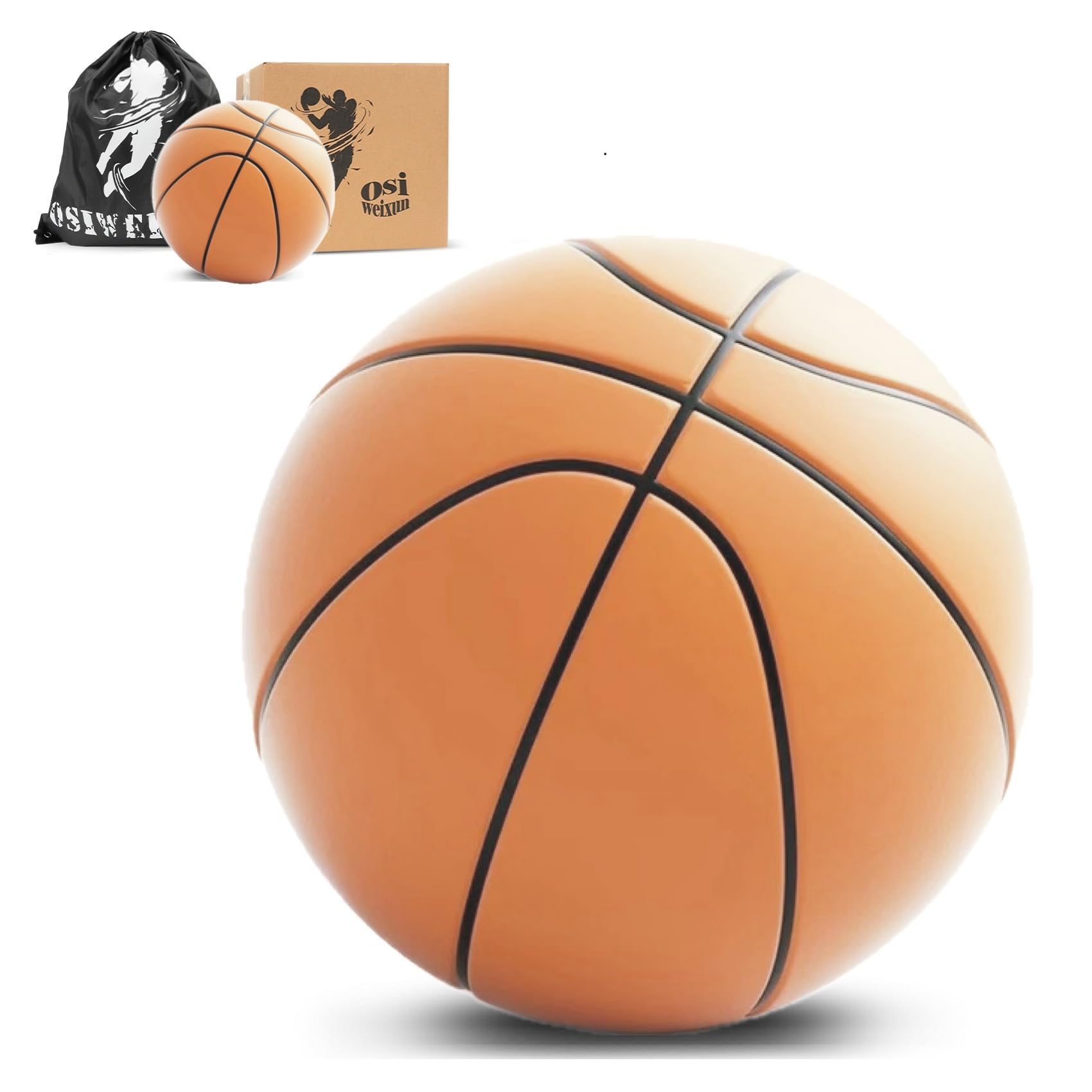 Silent Basketball – 2025 Grooved Foam Basketball for Quit Dribbling and Indoor Training – Higher Bounce Noiseless Basket ball - Non-Deforming Packaging– Real Feel Higher Bounce Quieter (Orange, 29.5)