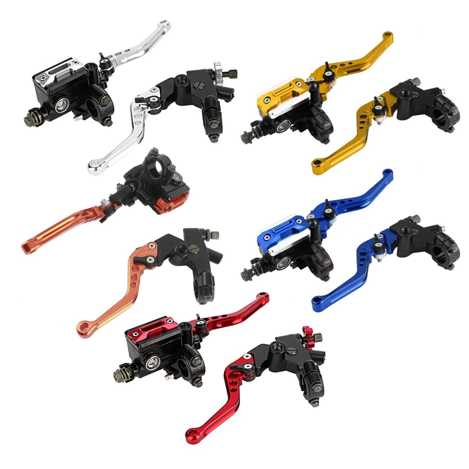 PUAJRGI 1 Pair Universal Motorcycle Handlebar Master Cylinder Levers Handle Hydraulic Brake Pump Clutch Adjustable Hand Lever(B)