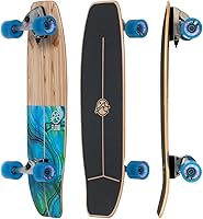 Vista 1 de Flow Surf Skates Cruiser - Cubierta de arce norteamericana de 7 capas de 32 x 10 pulgadas con chapa exótica, camión de tallado, totalmente montado
