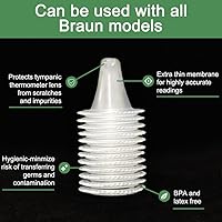 Vista 5 de 1000 unidades de cubiertas desechables para termómetro de oído, filtros de lente, tapas de recambio, cubiertas de sonda compatibles con todos