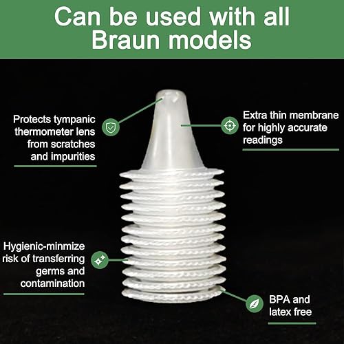 Miniatura 5 de Paquete de 1000 fundas desechables para termómetros de oído, filtros de lentes, tapas de sonda compatibles con todos los modelos B raun (versión