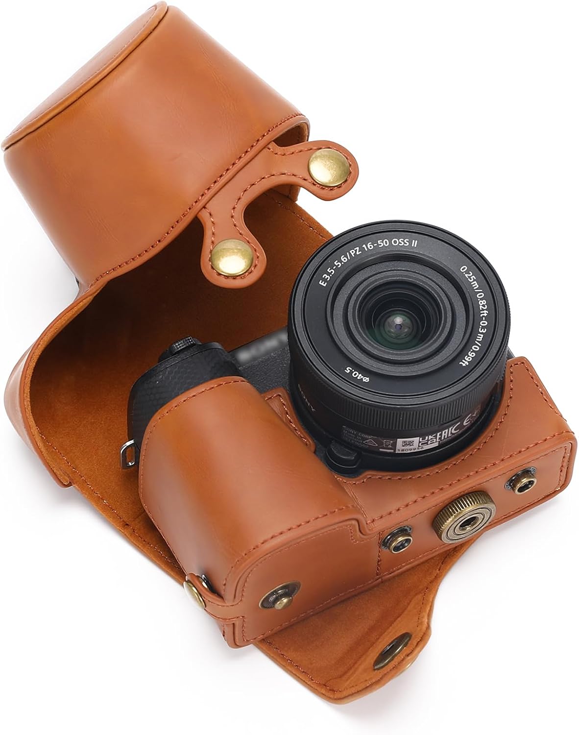 for Sony ZV-E10 II case Premium PU Full Body Leather Camera Case Bag for Sony ZV-E10 II Fit 16-50mm Lens with Camera Shoulder Strap