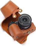 XEVN pour Sony a6400 Case, pour Sony a6000 Cas, prime PU Sac de boîtier en cuir pour Sony Alpha A6400 a6300 a6000 Fit 16-50 mm objectif, bracelet caméra de livraison et bracelet de poignet, A6000