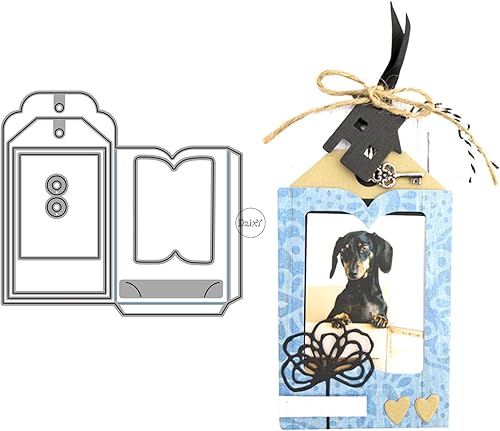 Miniatura 5 de DzIxY One Cloud Border Label Troqueles de corte de metal para kit de fabricación de tarjetas, troqueles de papel de gofrado, plantillas de máquina