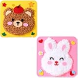 ZMDHAYSH DIY Felt Sewing kit,2 Pack Cartoon Animal Stickers Felt Embroidery Doll Set Stitching with Arts and Crafts Projects, Gifts Toys Sewing Kit for Kids