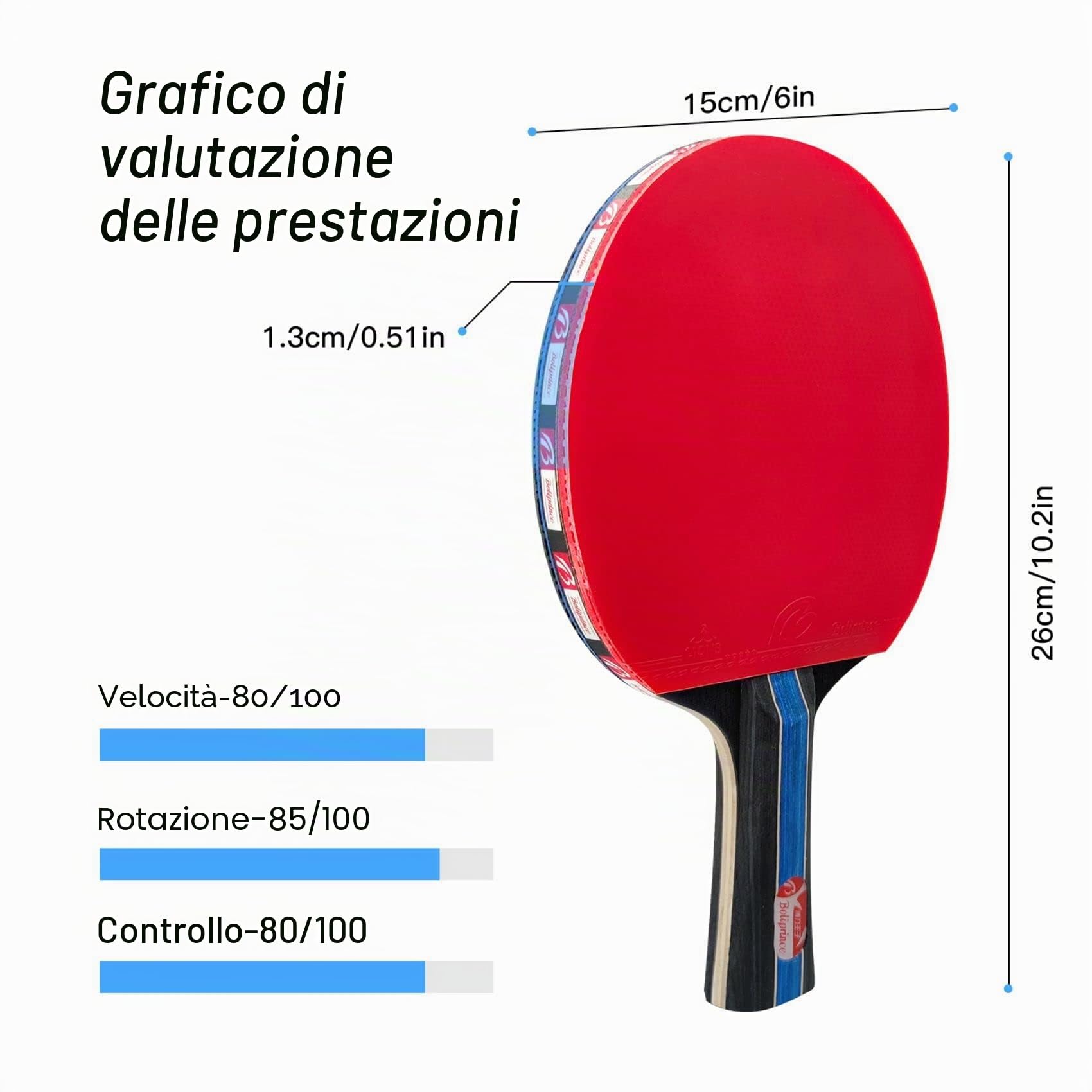 Set Racchette Ping Pong con Racchette da Ping Pong, Palline e Borsa