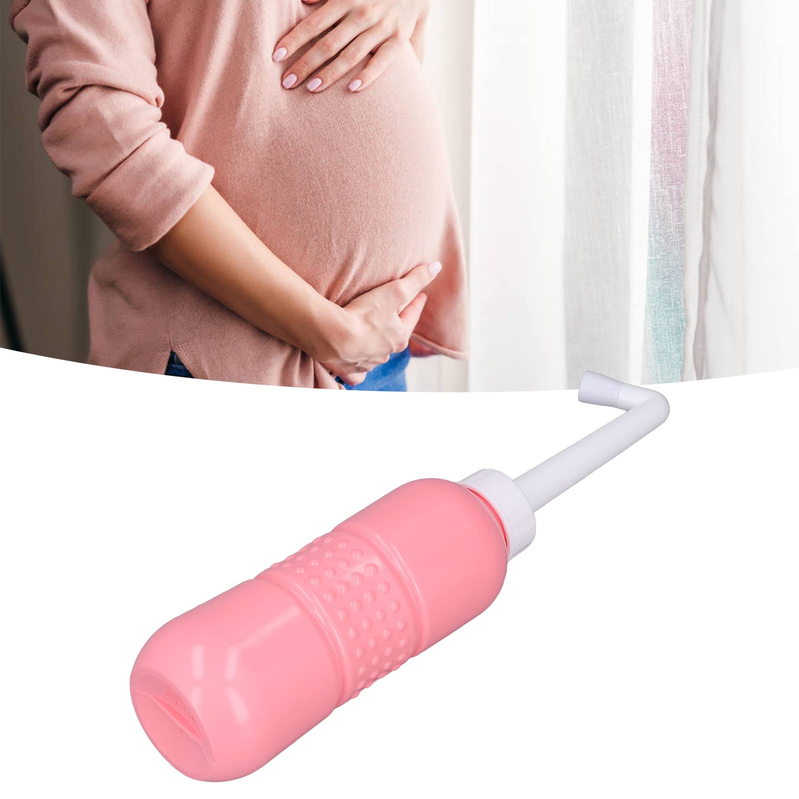 FTVOGUE Przenośna rączka bidetowa z podwójną dyszą, pojemność 650ml, dla osób niepełnosprawnych, pacjentów, do rutynowego czyszczenia i zmiany pieluszek