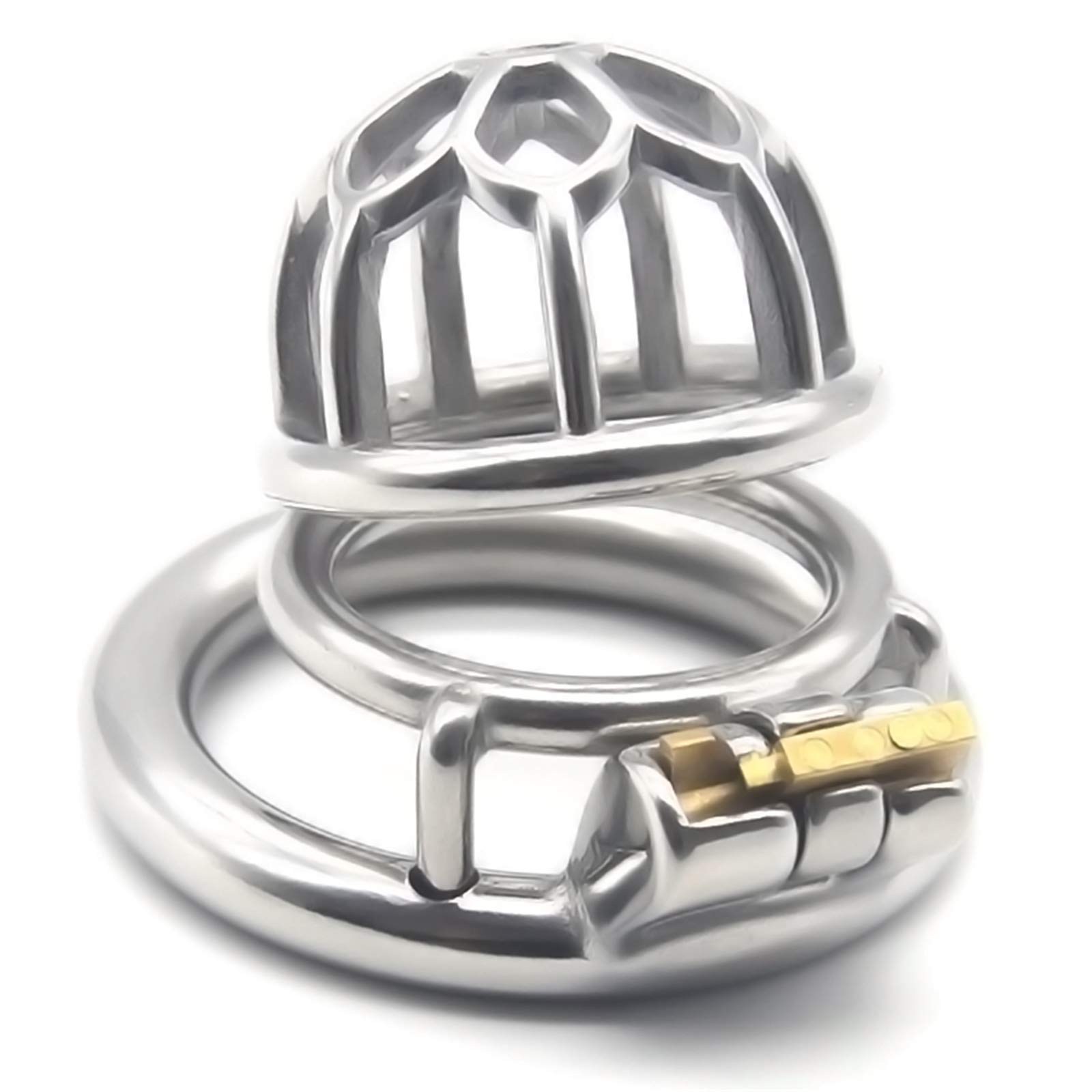 Gabbia per Pene Cockcage Cintura di Castità per Uomo Cintura di Castità Design Intagliato Cavo in Acciaio Inossidabile 304 SM Bondage per Schiavi Fetish Gabbia di Castità(50mm)