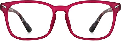 TIJN Gafas de bloqueo de luz azul para mujeres y hombres, marco transparente, lentes cuadrados nerd, anti rayos azules, gafas de pantalla de