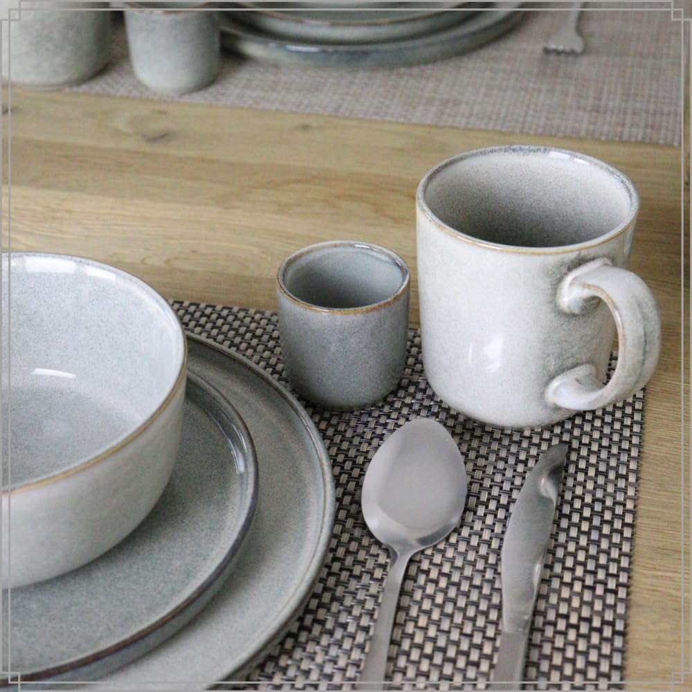 OTIX Kaffeetassen - 12er Set - Espresso - Tassen - 80ml - Tassen - 420ml - Kaffeebeutel - Teetasse - Keramik - BEECH