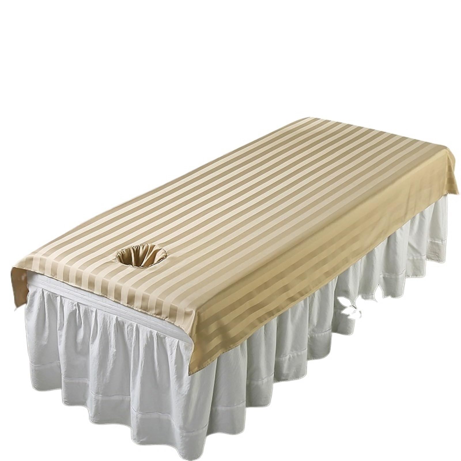Sabanas Camilla Masaje Sábanas de belleza for salones, colchas masajes spa uso especializado, sábanas antiarrugas con o sin agujeros(Stripe camel,115x190 no hole)