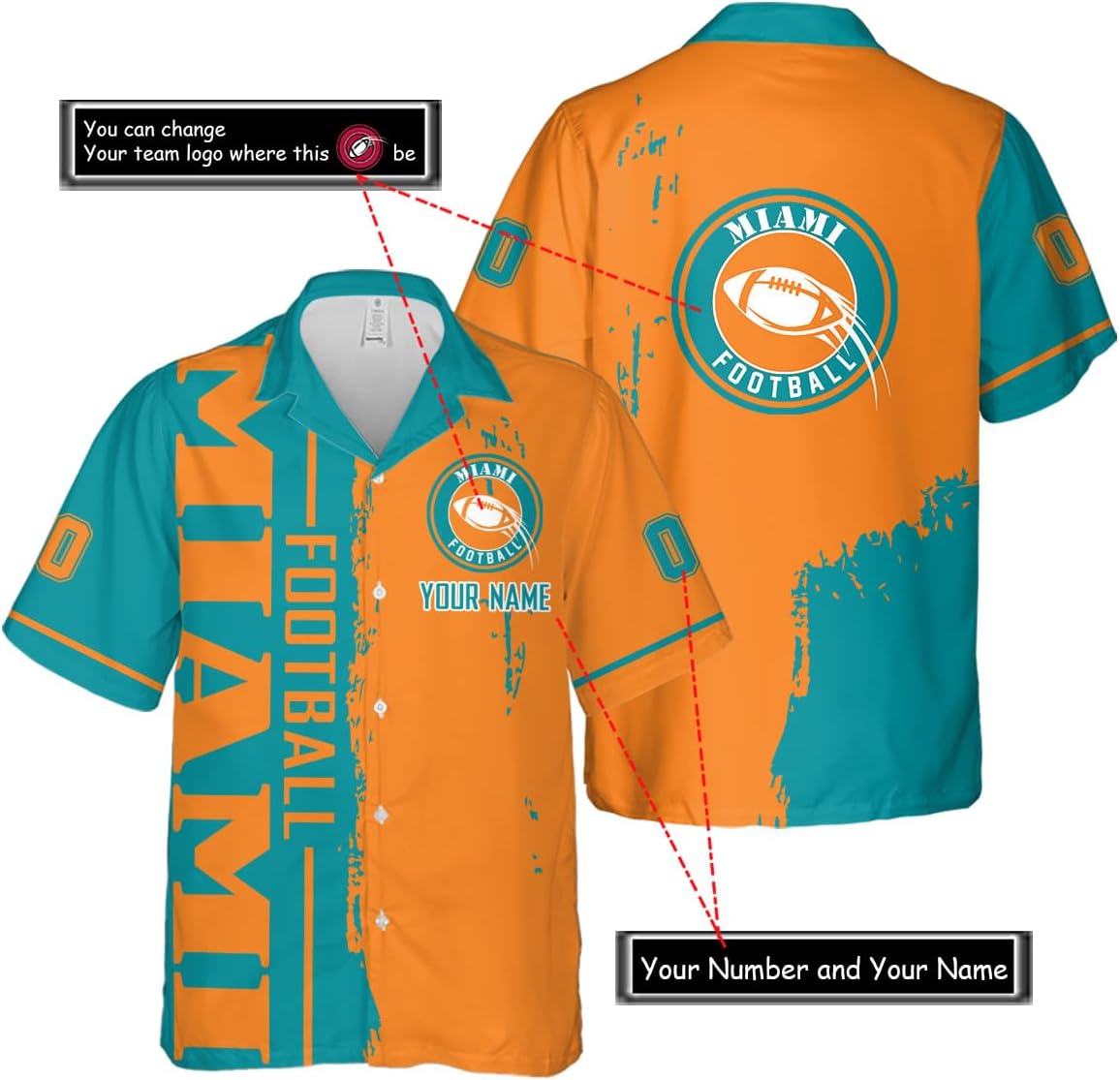 Discover Personalized Miami Football Team Dolphins Hawaiian Shirts for Men, Gift for Fan