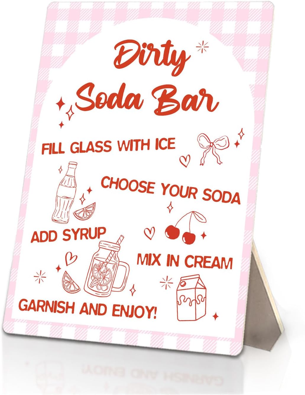 Dirty Soda Bar Sign - Dirty Soda Bar Supplies, Baby Bridal Shower Decorations, Ready to Pop Baby Shower Decorations, Shes Ready to Pop Balloon Arch, 5x7 Inch
