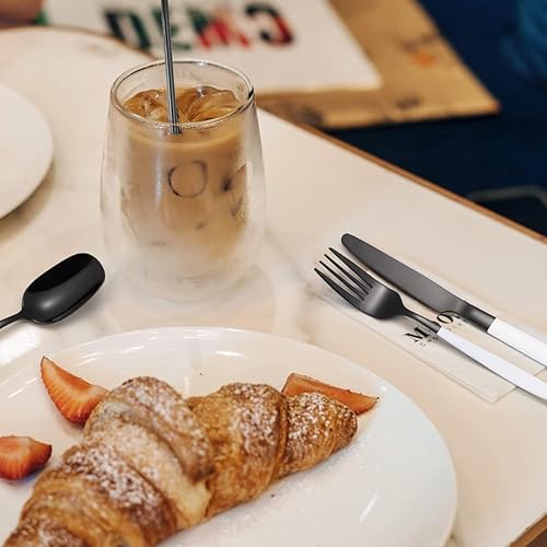 Miniatura 4 de AARAINBOW Juego de cubiertos de acero inoxidable de 7 piezas de cubiertos de acero inoxidable portátil, reutilizable, incluye palillos, cuchillo,