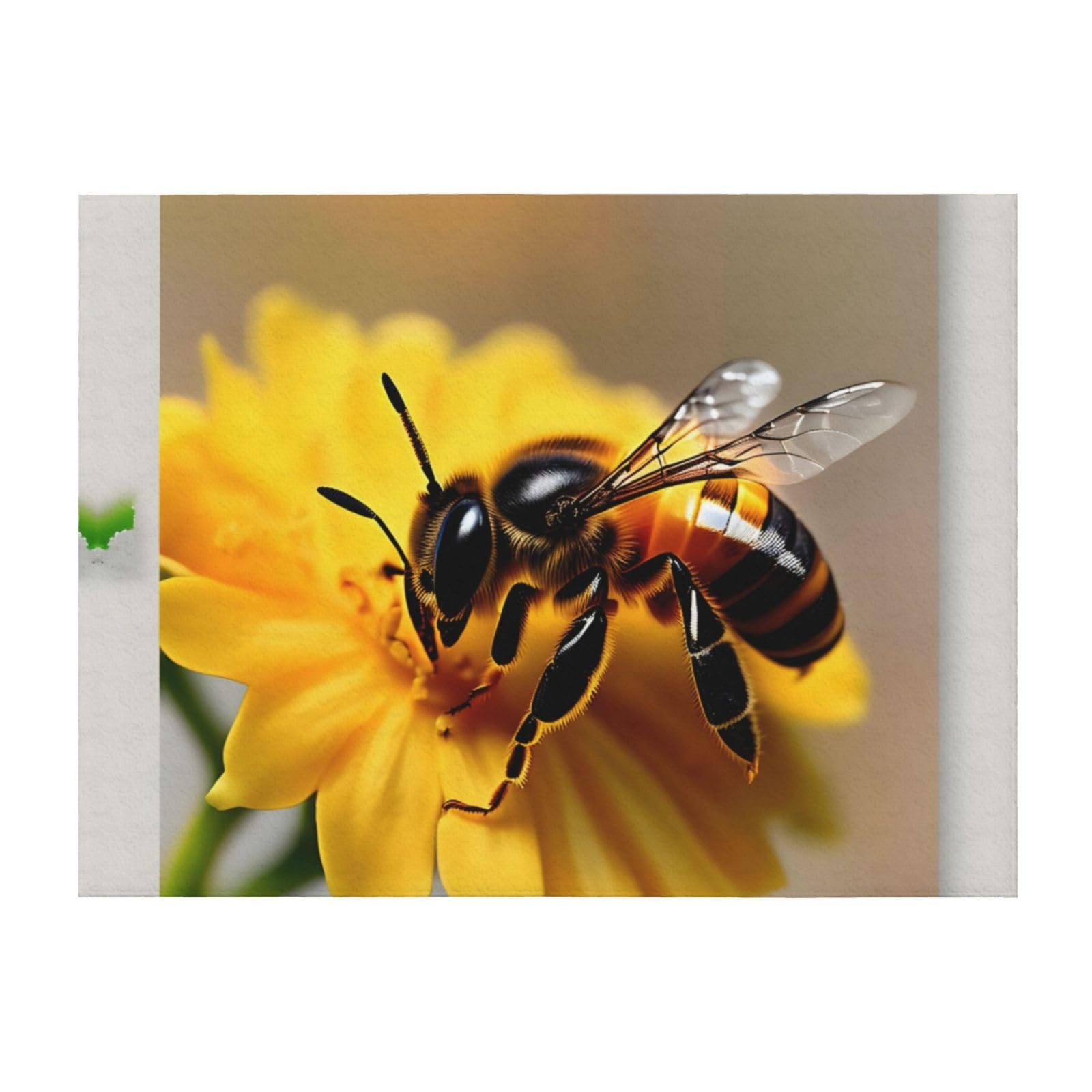 Couverture légère en microfibre EdWal imprimé abeille et fleurs pour lit