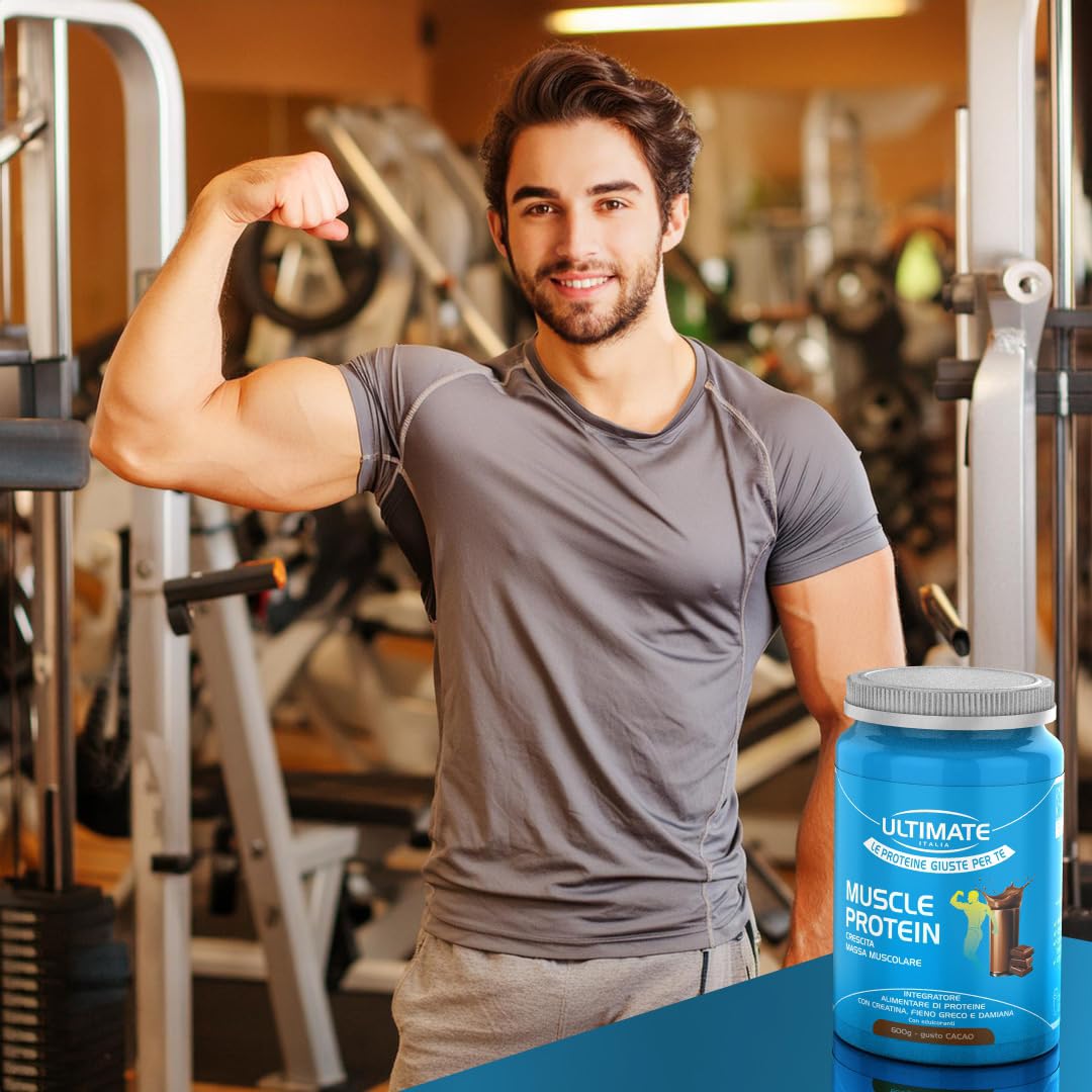 Ultimate Italia - Muscle protein cacao 600g - proteine per la crescita della massa muscolare