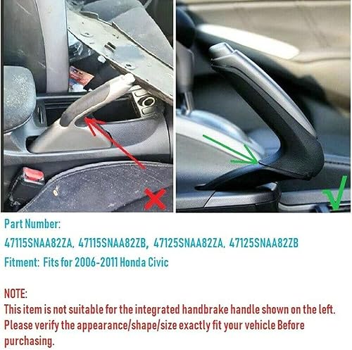 Miniatura 4 de TEAMWILL 47115-SNA-A82 - Manija de freno de estacionamiento de emergencia para Honda Civic 2006, 2007, 2008, 2009, 2010, 2011