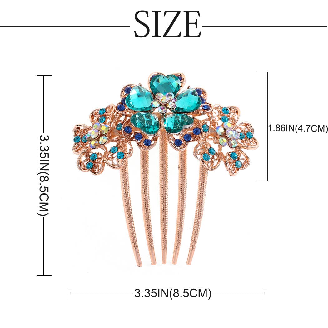 Peigne à Cheveux Strass Fleur Cristal - Accessoire Mariage, Fête - Pour Femme Et Fille Peigne Cheveux Strass