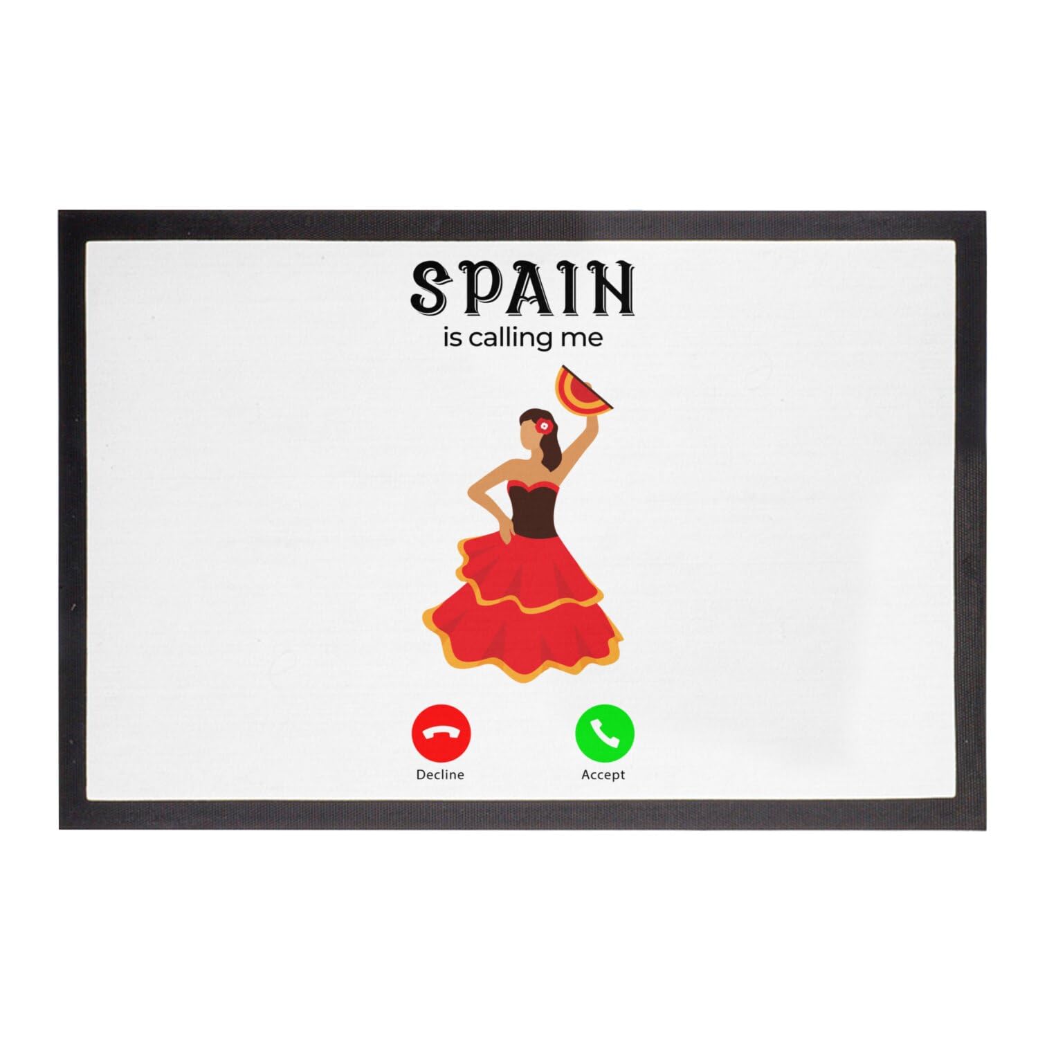 Paillasson Espagne Flamenco blanc anti saleté grand tapis entrée maison 75x50