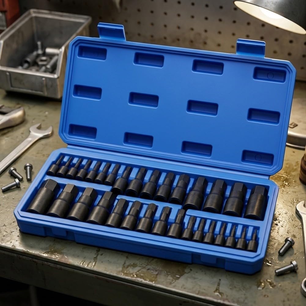 32-TLG Innensechskantschlüssel Set für CRV Stahl Lang 32-TLG(32-Piece Metric Inch)