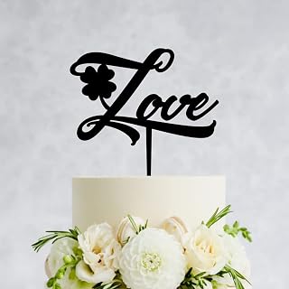 Mr & Mrs Wedding Cake Topper,Love Wedding Cake Topper,St.Patrick's Day Cake Topper,Irish Wedding Cake Topper for Engagement Anniversary Wedding Party Decor,Bridal Shower Acrylic Cake Toppers