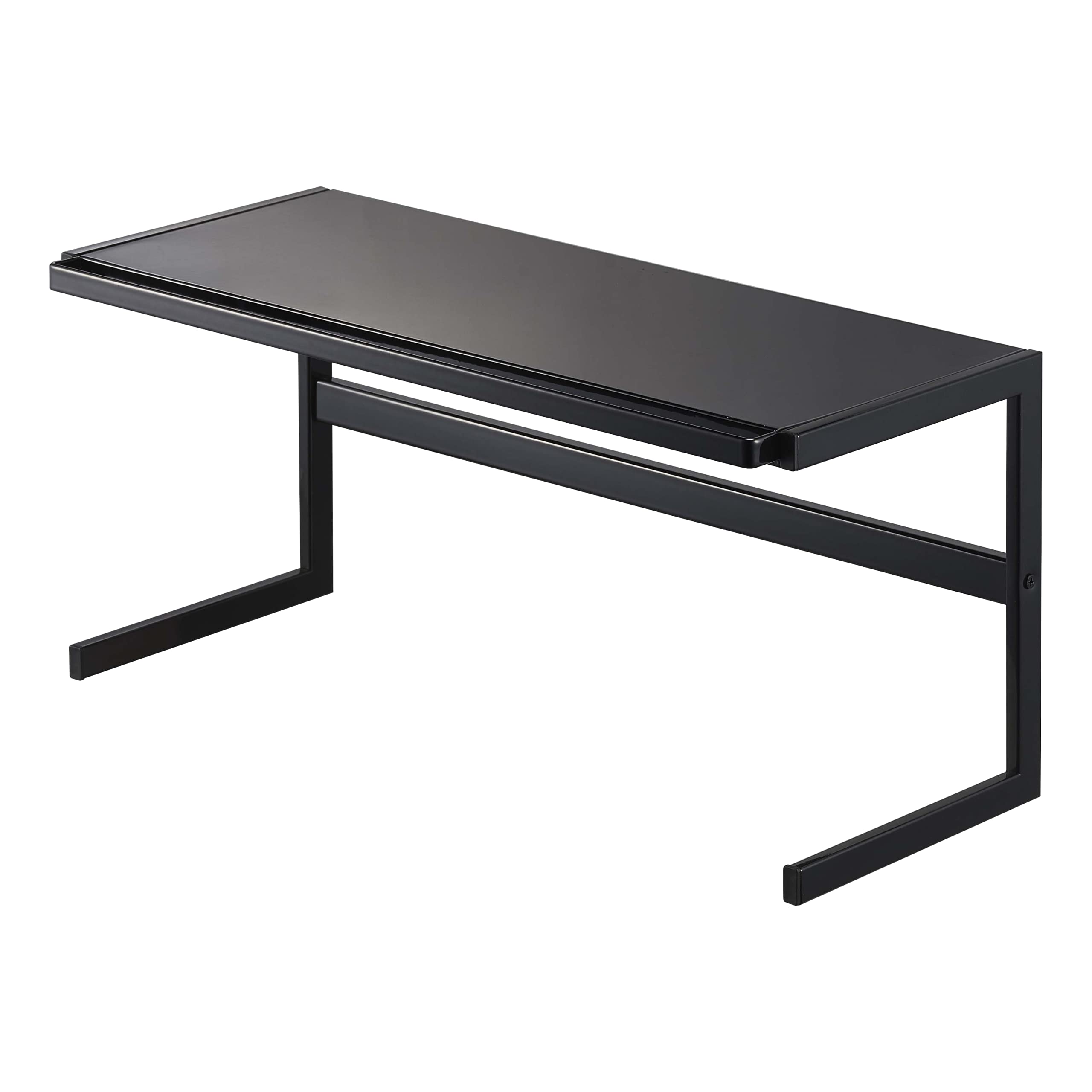 YAMAZAKI 4481 Tower Schmales ausziehbares Küchenregal, schwarz, Stahl, minimalistisch, 22,5 x 54-92 x 25 cm (L x B x H)