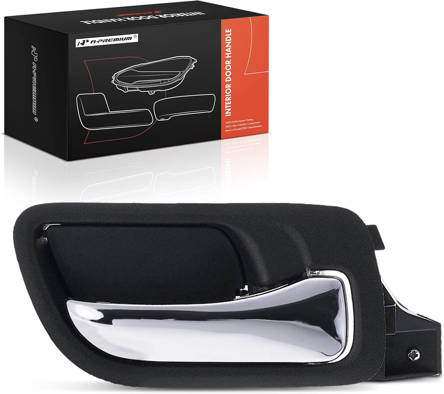 A-Premium Front Right Passenger Side Interior Door Handle Compatible with Honda Accord 2003 2004 2005 2006 2007 Sedan, Black Housing with Chrome Lever, Replace# 72120-SDA-A02ZC, 72120SDAA01ZA