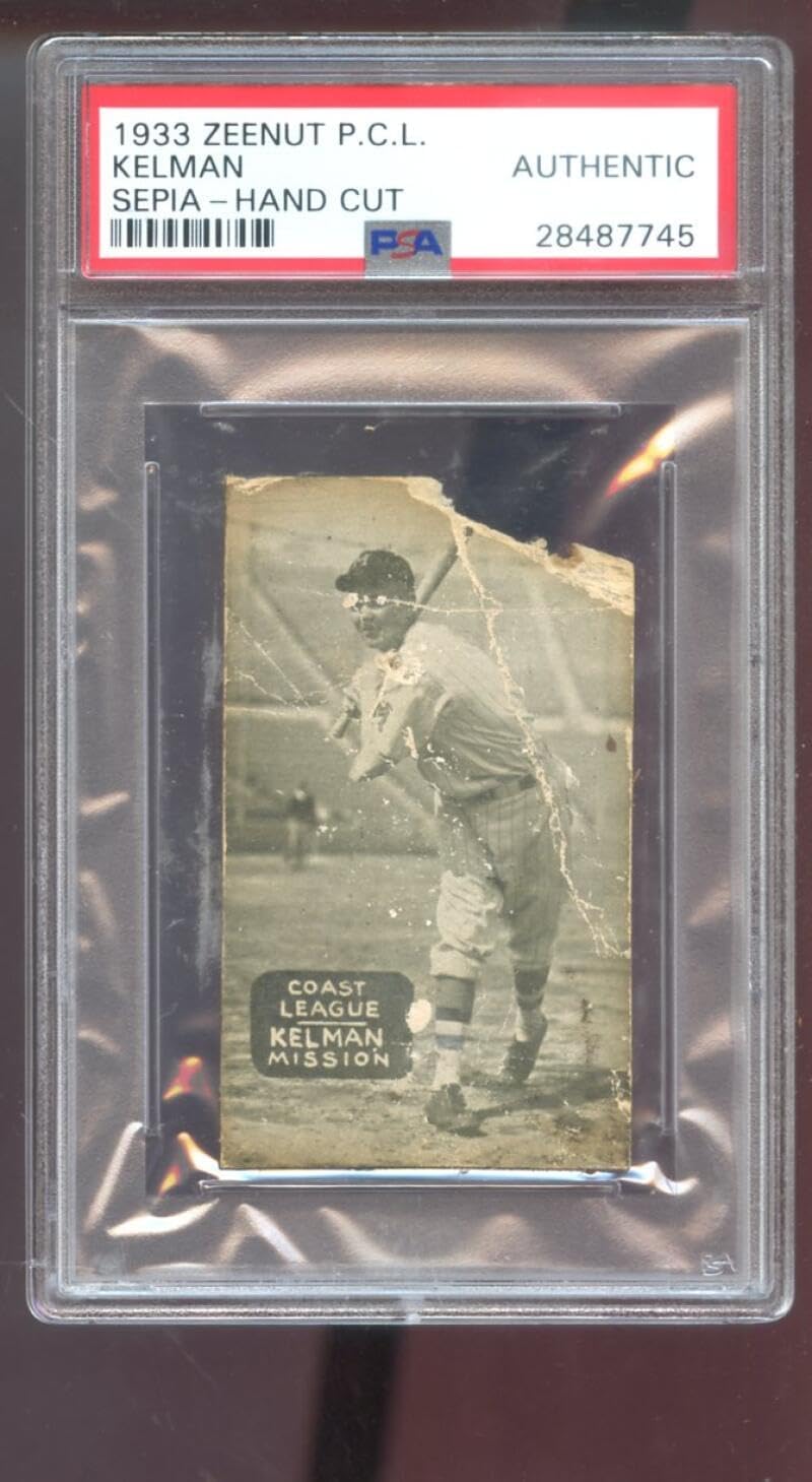 1933 Zeenut Zeenuts Sepia Paul Kelman PSA AUTHENTIC Graded Baseball Card Pacific Coast League PCL P.C.L. Mission Reds