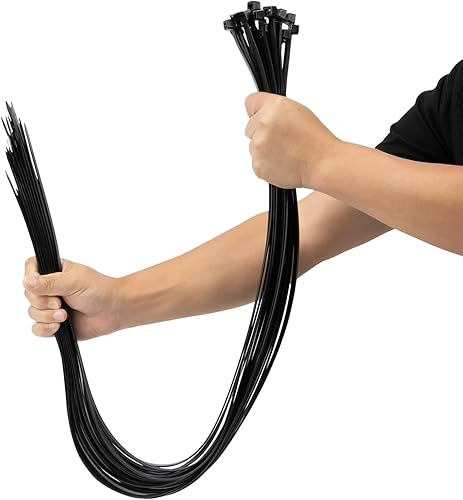 Bridas negras resistentes, 36 pulgadas, extra largas, 220 libras, resistencia a la tracción, bridas de plástico resistentes, cierres de plástico