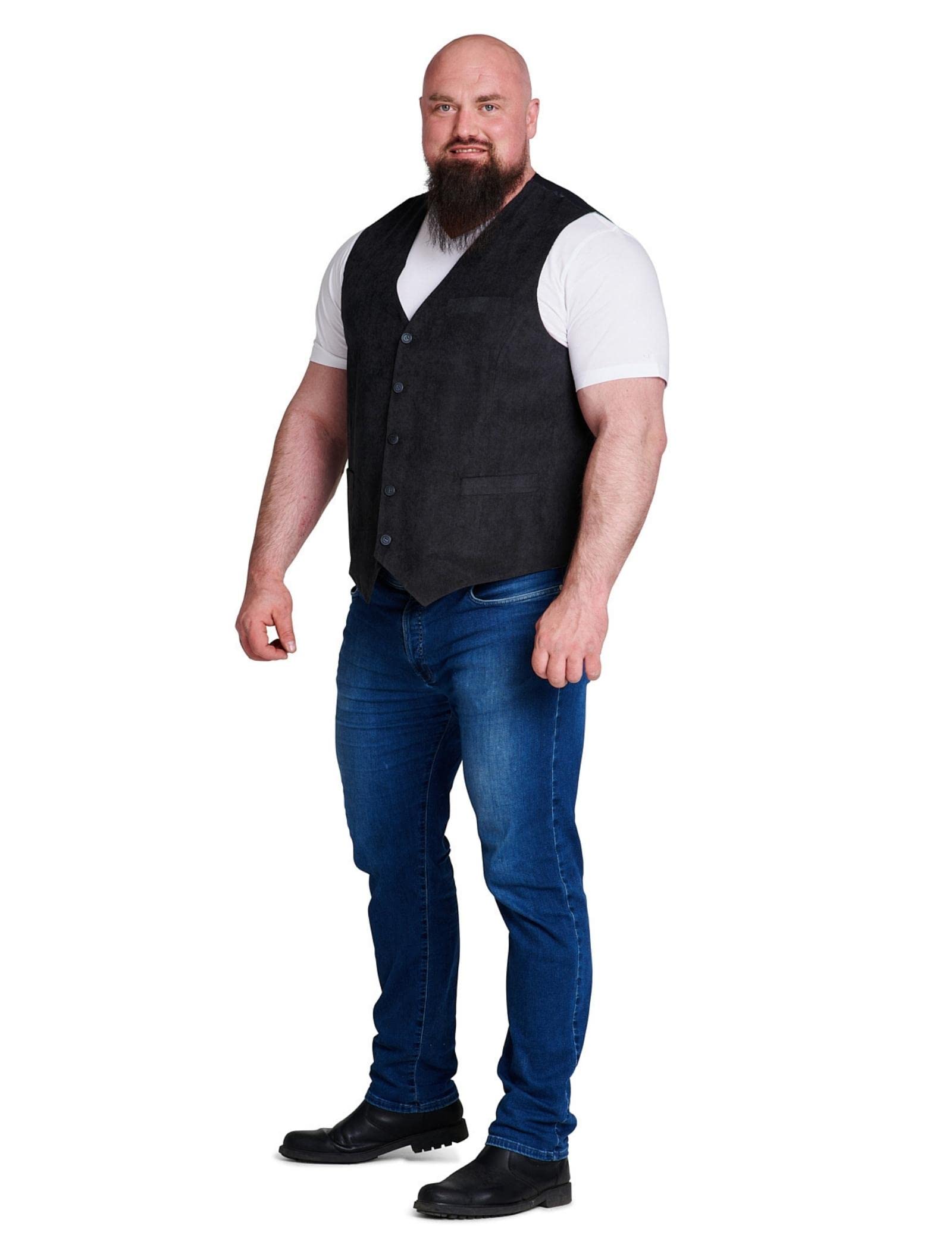 Mill&Tailor Weste Herren schwarz I Schicke Anzug-Weste I Modern & Sportlich I Bequeme Herren-Weste für Freizeit, Hochzeit & Business I edles Herren Anzug-Jackett aus Polyester