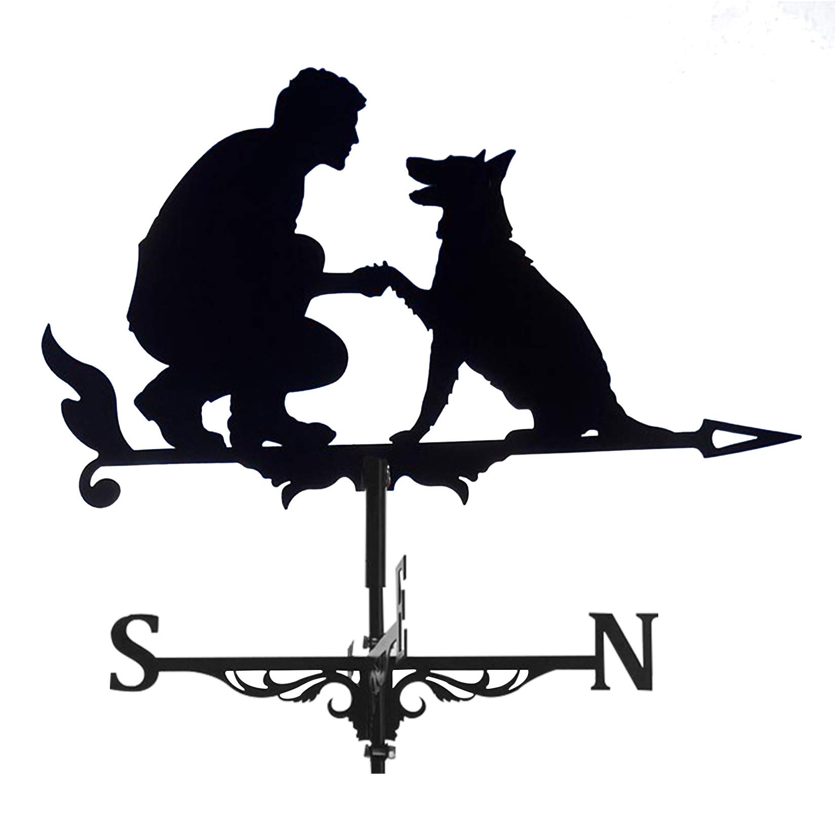 Girouette homme et chien pour voiture de collection et raid