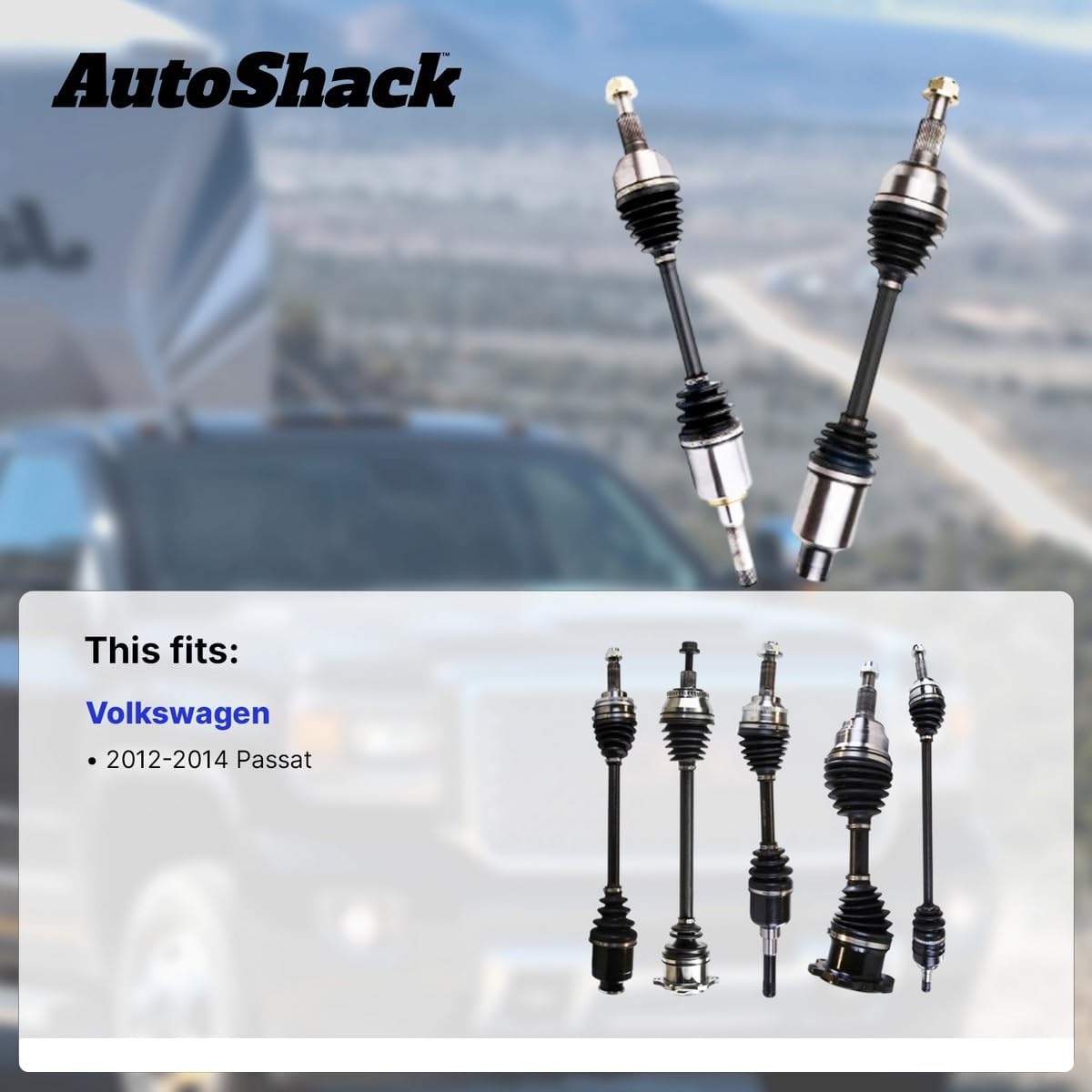 AutoShack Front CV Axle Shaft for Volkswagen, Passat 2012-2014, FWD L5 2.5L, Left