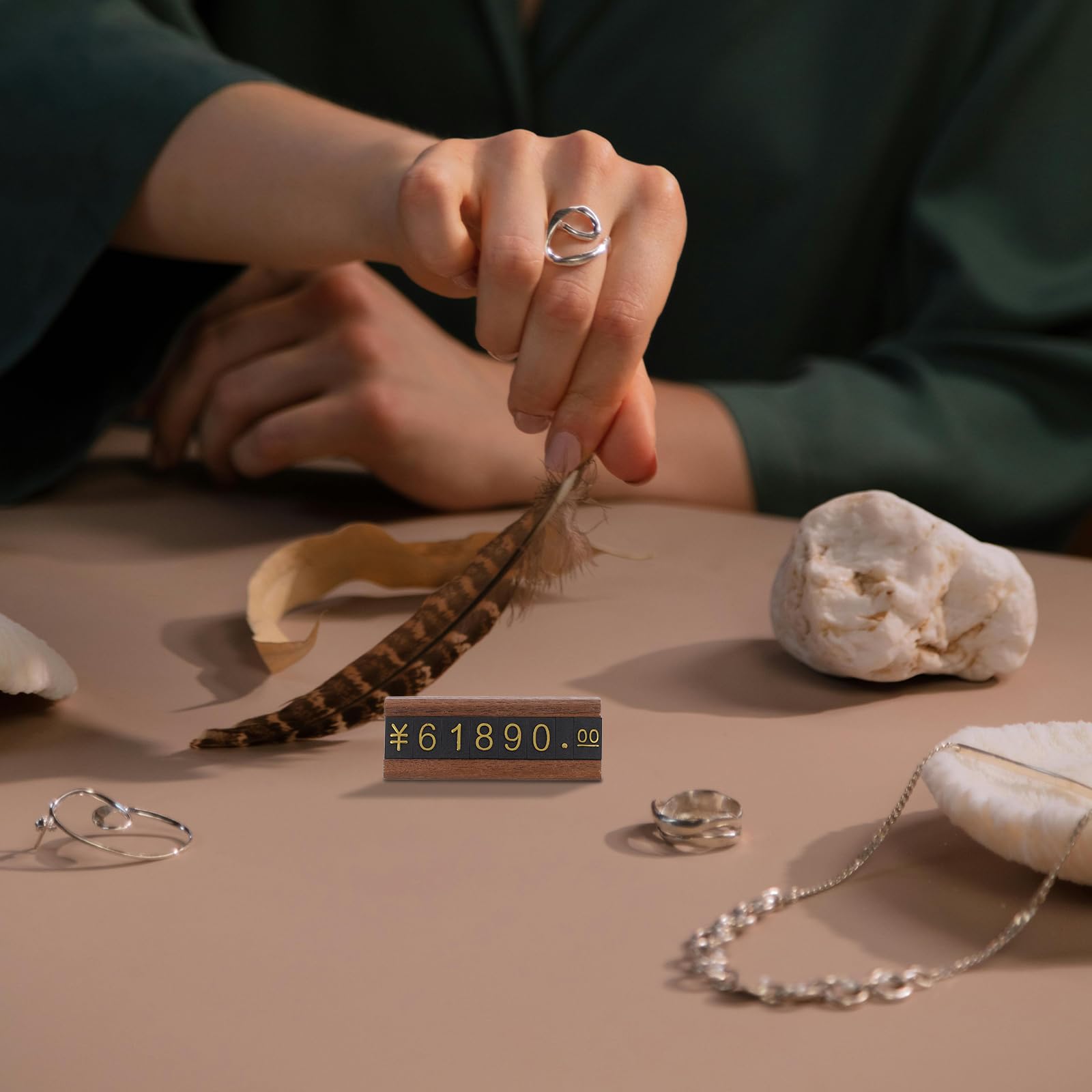 10 Satz Preisanzeigeblöcke und Kunststoff für Schmuck Einzelhandel mit Flexibler Kombination und Einfachem Informationswechsel Am Verkaufstresen