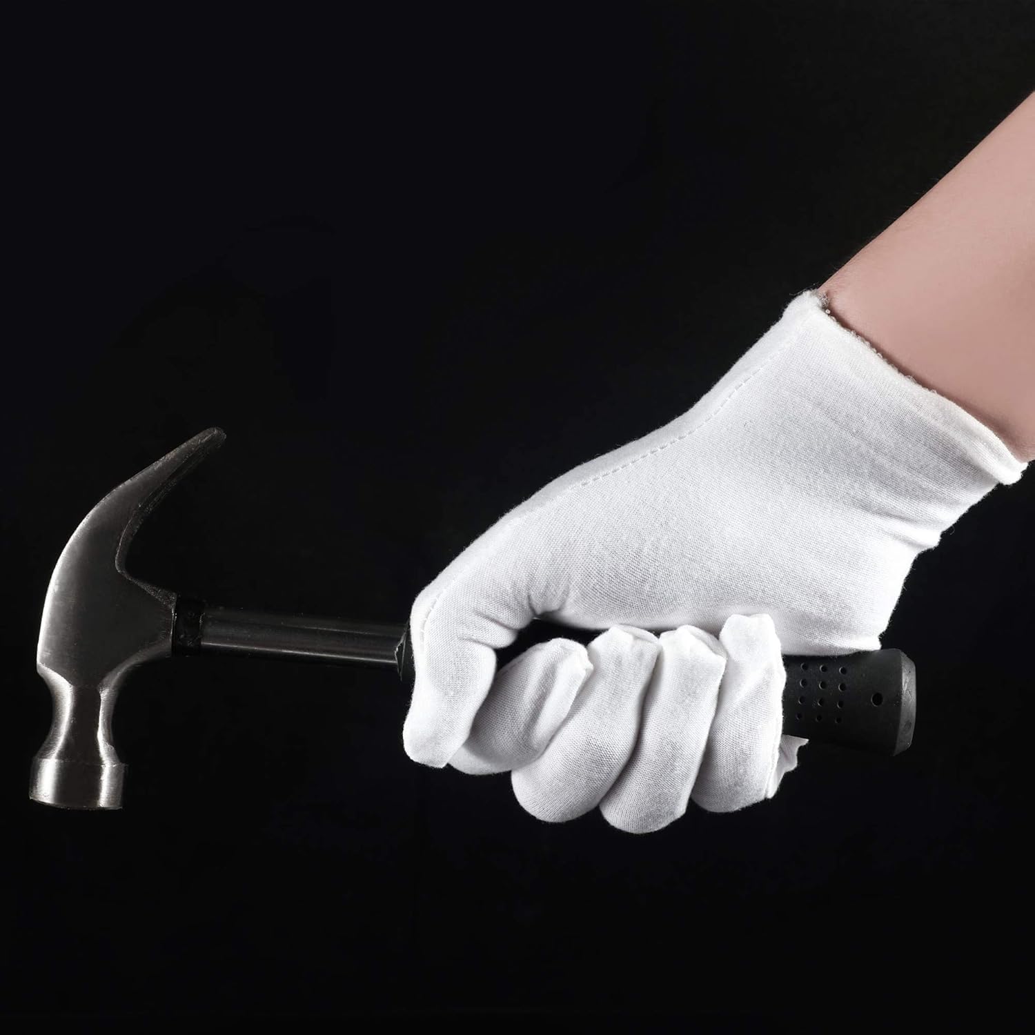 White Cotton Gloves for Serving Inspection Costume - Cloth Gloves for Dry Hands Eczema SPA Moisturizing (12 pair) 2