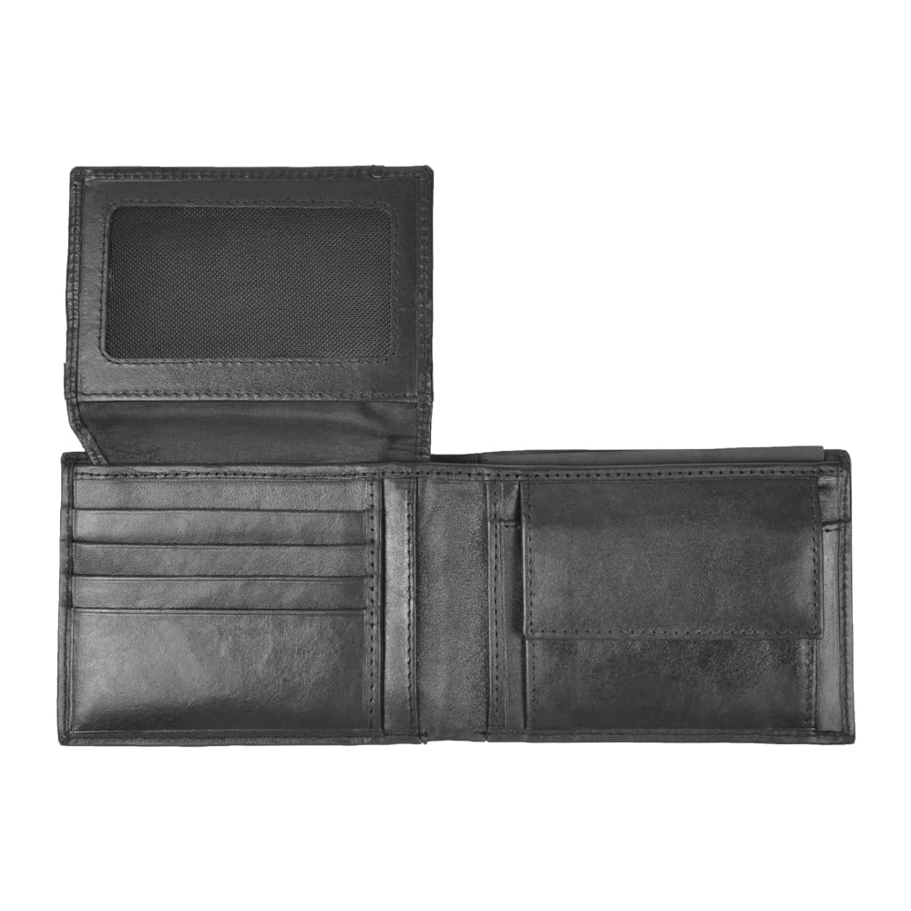 Cartera de Piel con Logotipo Estampado en Caliente, Producto Oficial SS LAZIO 173188, Negro, Cartera de Cuero