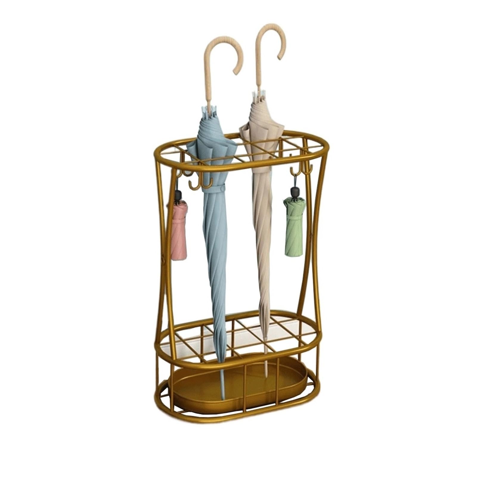 CFY652 Umbrella rack Mesh Double-Layer Umbrella Stand: Hotel Lobby Stand, Home Office(Gold)