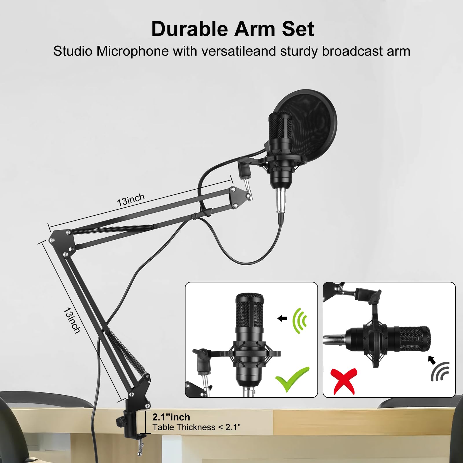 F993 All-in-One Podcast Equipment Bundle，BM-800 Recording Studio Package with Voice Changer, Live Sound Card - Audio Interface for Vlog/Live Streaming/Singing/YouTube/Gaming(White)