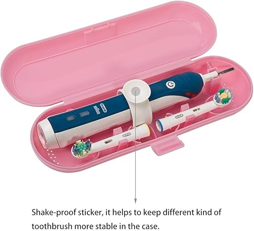 Miniatura 3 de Estuche de viaje para cepillo de dientes eléctrico de plástico para Oral-B Pro Series, 2 paquetes (verde y rosa)