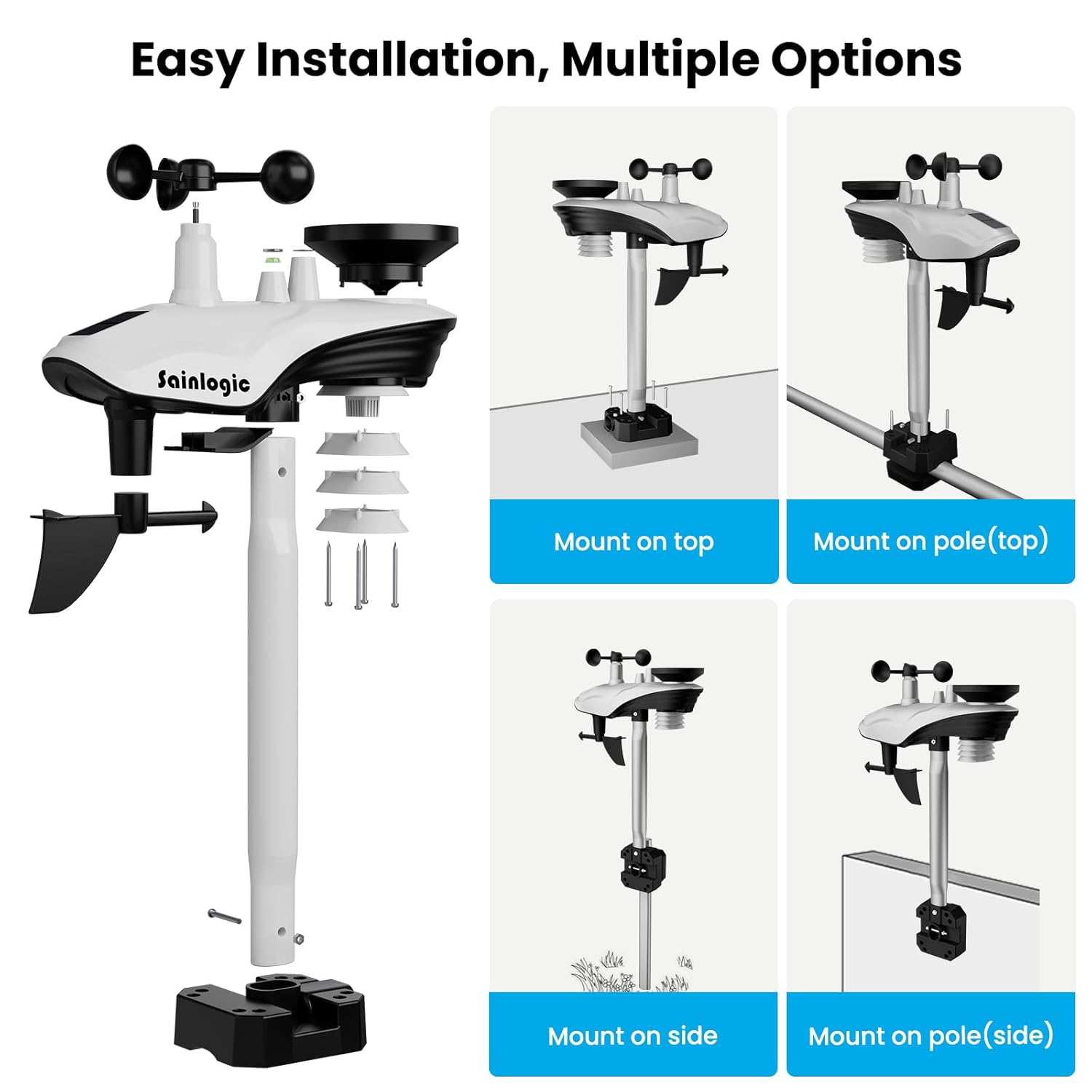 Sainlogic SA8 Outdoor Sensor Mounting Options