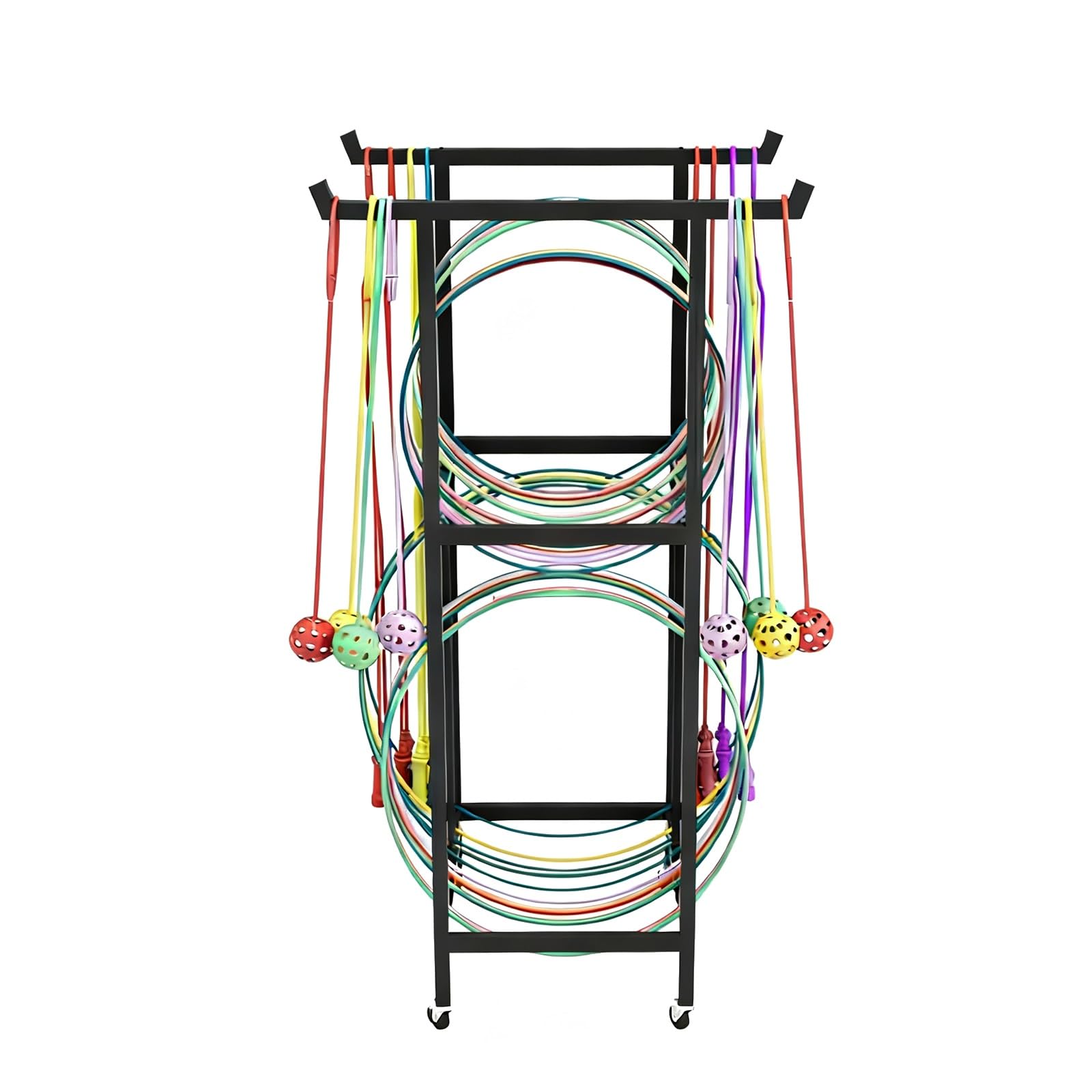 Supporto per Hula Hoop Supporto porta-hula hoop con ruote, organizer mobile per hula hoop per studio yoga, palestra, supporto salvaspazio per corda per saltare