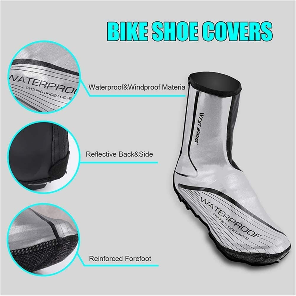 Pokrowce na buty rowerowe, wodoodporne, wiatroszczelne, lekkie pokrowce na buty rowerowe, wodoodporne, odblaskowe kalosze rowerowe, wiatroszczelne, odporne na rozpylanie buty dla mężczyzn kobiet aktywności na świeżym powietrzu (rozmiar: XL)