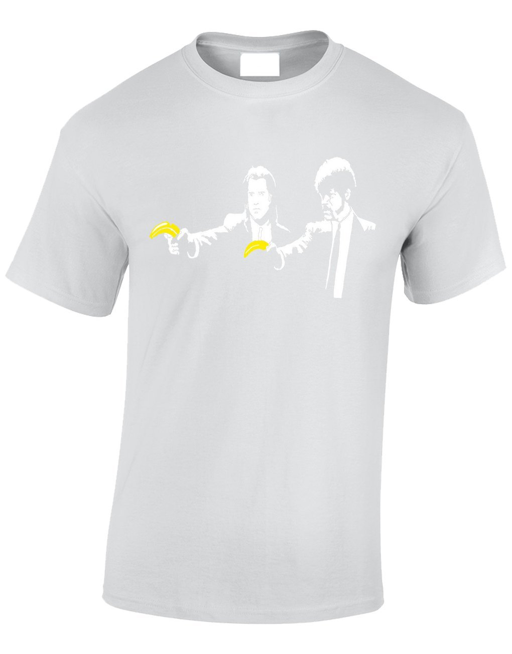 Crown Designs Men's White Pulp Fiction Banksy Style Novelty Gifts For & Teenagers T-Shirts Tops - / 3X-Large
