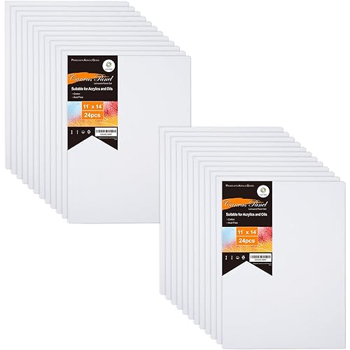 conda Canvas Board 11 x 14 inch, 24 Pack Canvases for Painting, Gesso Primed Acid-Free, 100% Cotton Canvas for Drawing, Quality Artist Canvas Panels for Acrylic, Pouring & Oil Painting