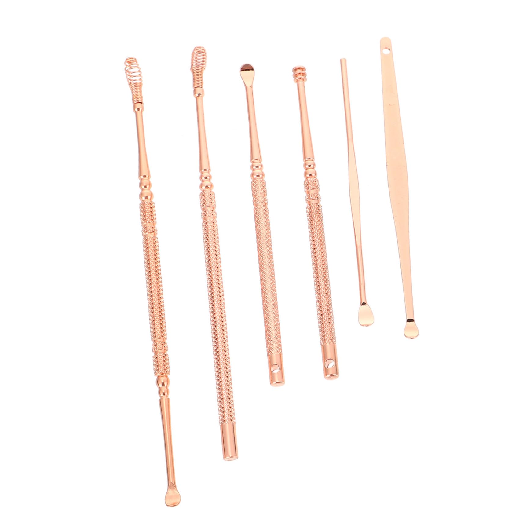 Healeved 6 in 1 Rose Gold Ear Cleaning Tools Earwax Digger Spiral Massage Scoops Ear Scoop Spoon Earwax Water-Proof Smooth Surface Say No to Harsh Cleaning