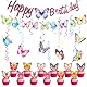 20 Pcs Schmetterling Deko Geburtstag,Deko Geburtstag Frau Schmetterling Schmetterling DIY Banner Hanging Swirls ür Frauen Mädchen Kinder