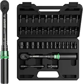 LLAVETOR Conjunto de chaves de torque de bicicleta, unidade de 1/10.2 cm, conjunto de chaves de torque de 37 peças para MTB, E-Bike, manutenção de motocicletas
