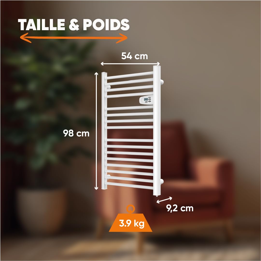 BESTHERM - Sèche-serviette électrique sans fluide 500W H.98xL54cm HESTIA blanc