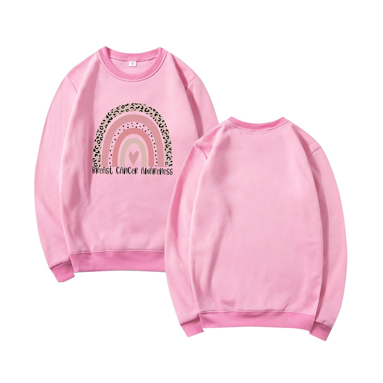 NNGOTD Sweatshirts for Women UK, Womens Breast Cancer Awareness Round Neck T Shirt Sweatshirts Shirts Ladies Pullover Warm Tops Loose Casual Jumper Sweater Outerwear