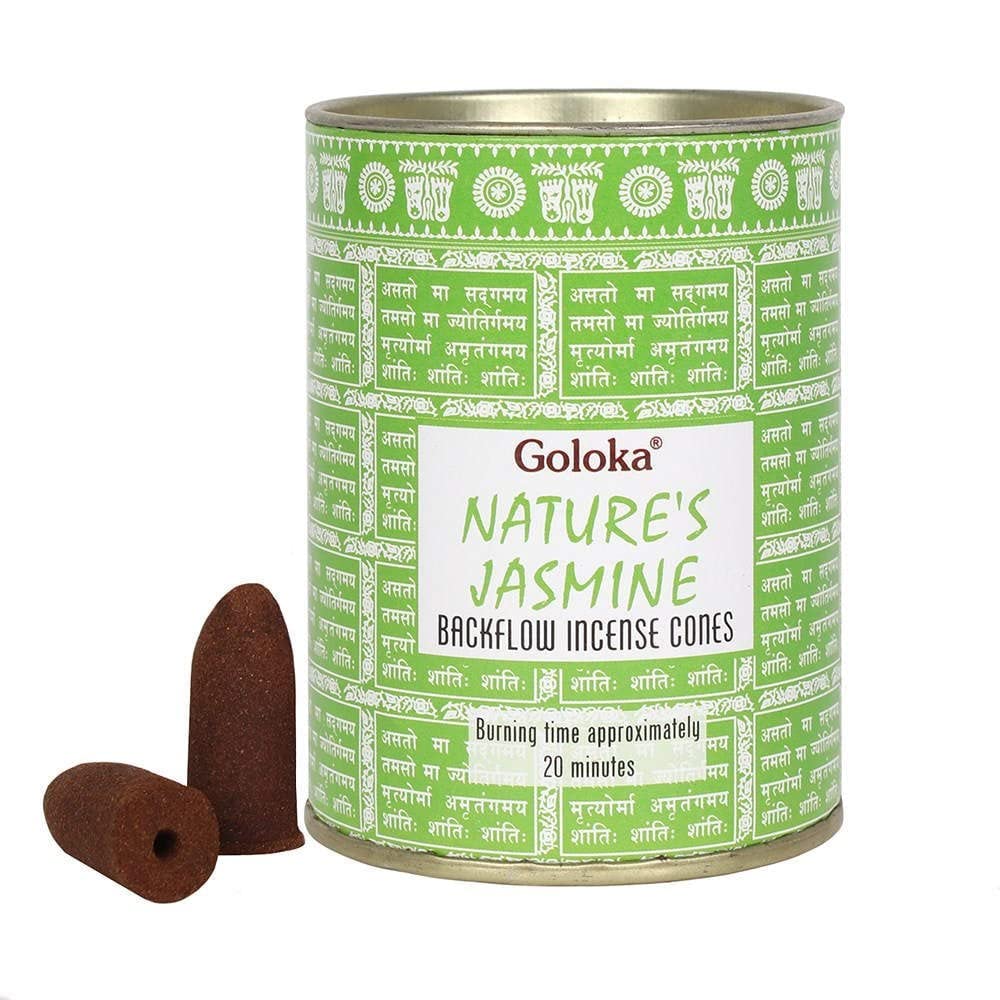 Goloka Nature's Jasmine Backflow Waterfall Incense Cones 24